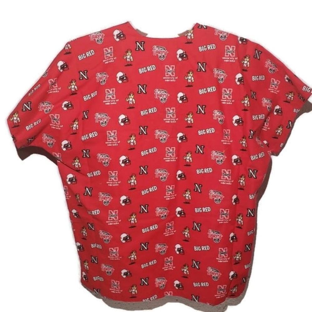 Scrub DUDZ Top Size XL Nebraska Huskers Red